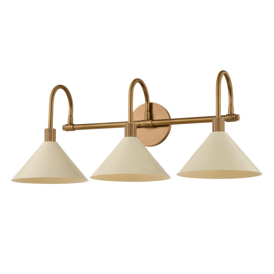 Troy Lighting Jovani 3Lt Bath/Vanity, Brass/Soft Sand/Soft Sand - B1811-PBR-SSD