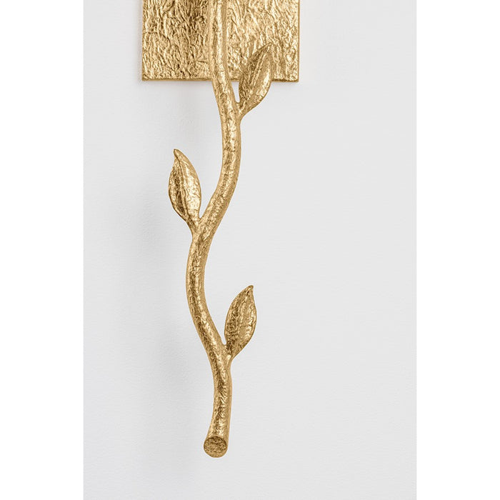 Troy Lighting Elwyn 1 Light Wall Sconce, Gold Leaf/Off White Linen - B1925-VGL