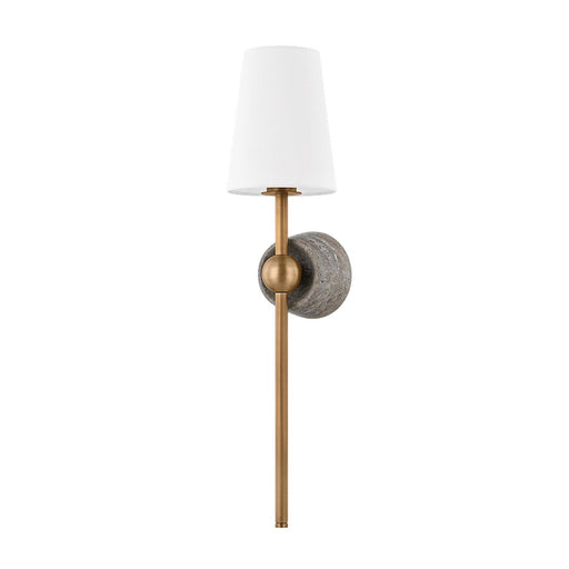 Troy Lighting Los Vilos 1 Light Wall Sconce, Brass/Off White Linen - B2027-PBR