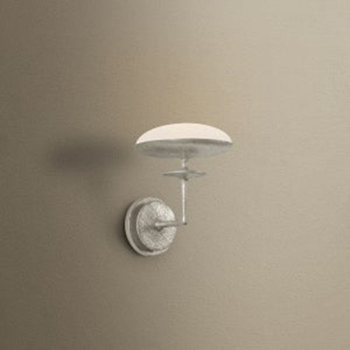 Troy Lighting Pacific 1Lt Wall Sconce, Warm Silver Leaf/Etched Matte