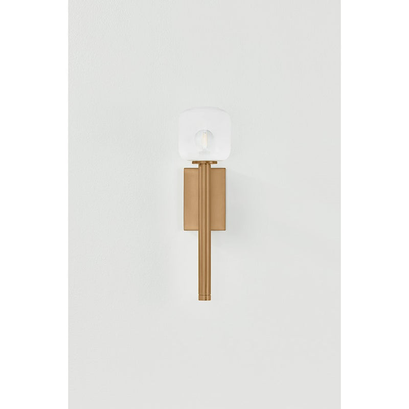 Troy Lighting Axton 1 Light Wall Sconce, Patina Brass/Sfumato