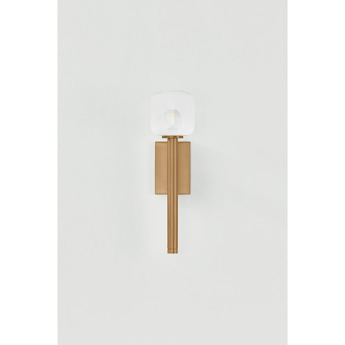 Troy Lighting Axton 1 Light Wall Sconce, Patina Brass/Sfumato