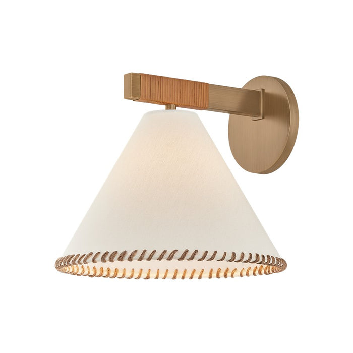 Troy Lighting Stoney 1 Light Wall Sconce, Patina Brass/White Linen 1 - B2509-PBR