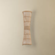 Troy Lighting Zander 2Lt Wall Sconce, Soft Wht/Rattan/Off Wht Linnen
