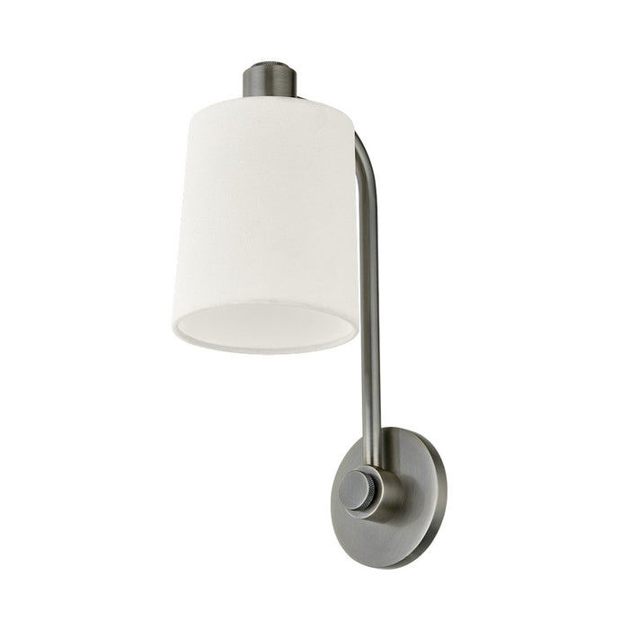 Troy Lighting Rigby 1 Light Wall Sconce, Pewter/Off White Linen - B2815-VPT