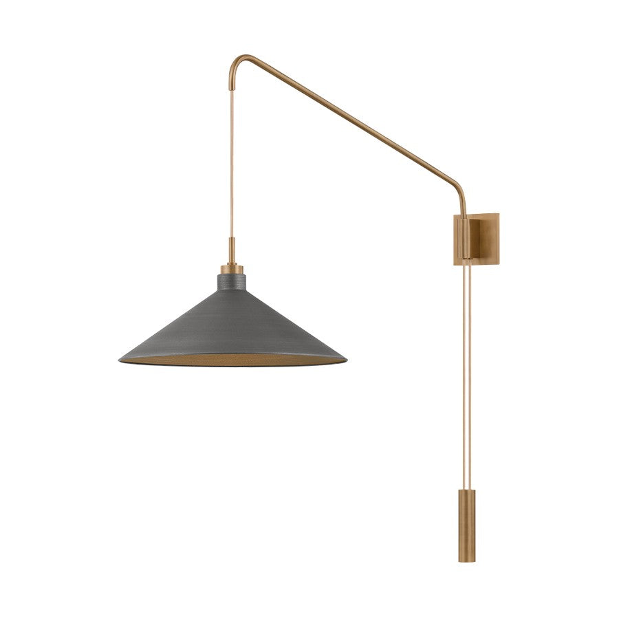 Troy Lighting Conor 1Lt Wall Sconce, Brass/Graphite/Graphite - B2936-PBR-GRA