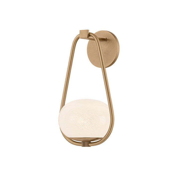 Troy Lighting Decker 1Lt Wall Sconce, Patina Brass/Seeded Cloud - B3015-PBR