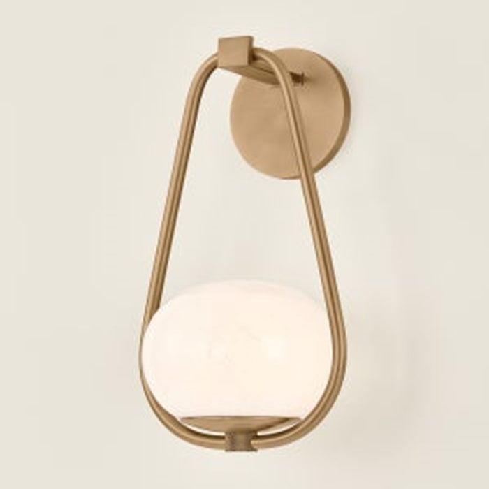 Troy Lighting Decker 1Lt Wall Sconce, Patina Brass/Seeded Cloud