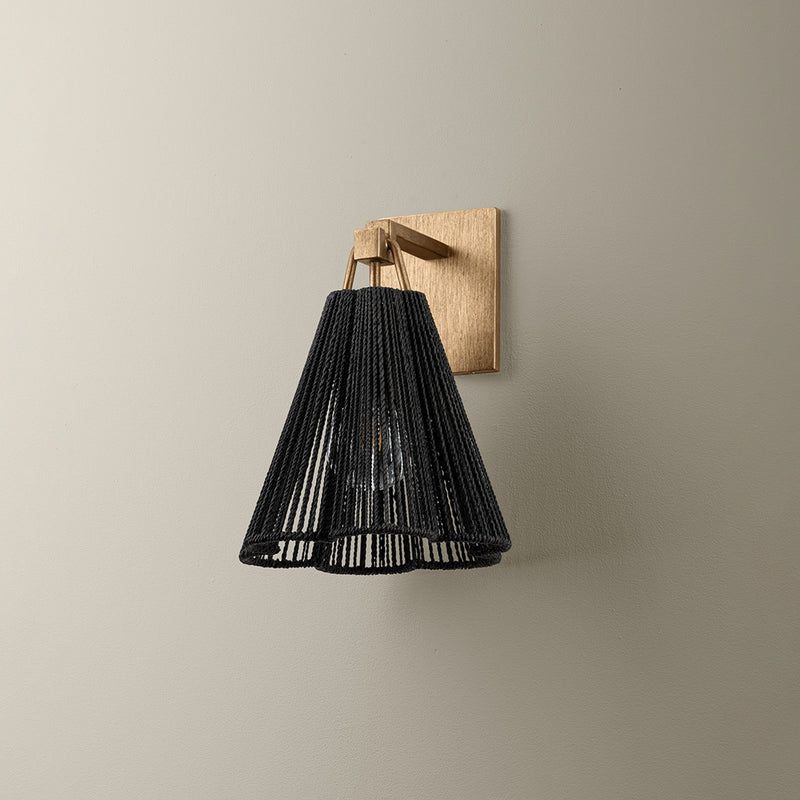 Troy Lighting Sonoma 1Lt Wall Sconce, Gold Leaf/Espresso Abaca Rope