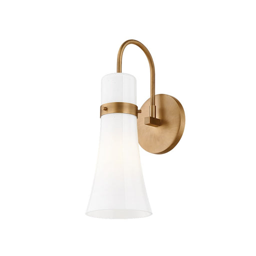 Troy Lighting Maple 1 Light Wall Sconce, Patina Brass/Seeded Opal - B3414-PBR