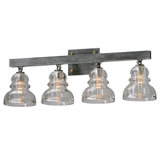Troy Lighting Menlo Park 4 Light Bath and Vanity, Old Silver/Clear - B3954-OS