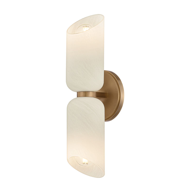 Troy Lighting Hermann 2Lt Bath and Vanity, Patina Brass/Matte Cloud