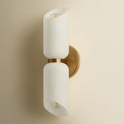 Troy Lighting Hermann 2Lt Bath and Vanity, Patina Brass/Matte Cloud