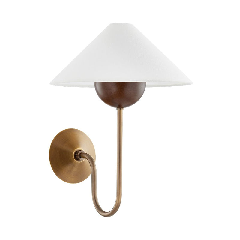 Troy Lighting Evan 1 Light Wall Sconce, Patina Brass/Textured Linen - B4716-PBR
