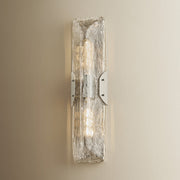 Troy Lighting Nordic 2Lt Wall Sconce, Polished Nickel/Clear Seeded
