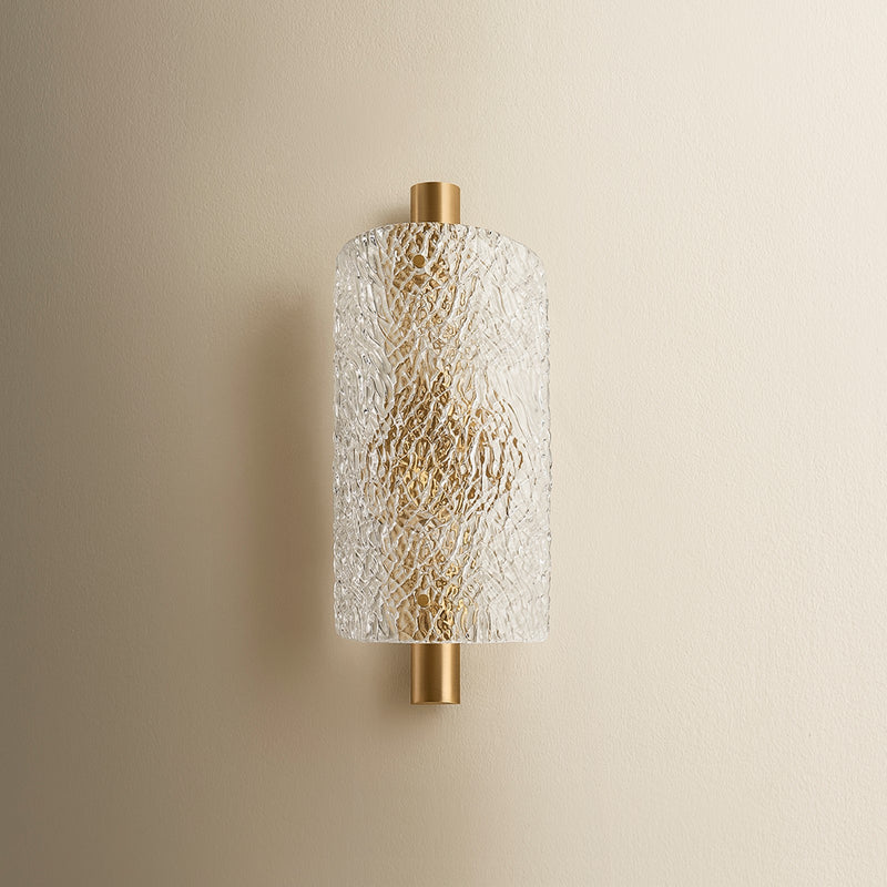 Troy Lighting Bergeron 2 Light Wall Sconce, Patina Brass/Piastre
