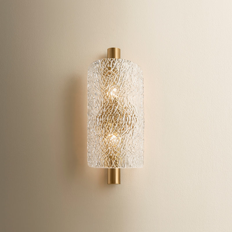 Troy Lighting Bergeron 2 Light Wall Sconce, Patina Brass/Piastre
