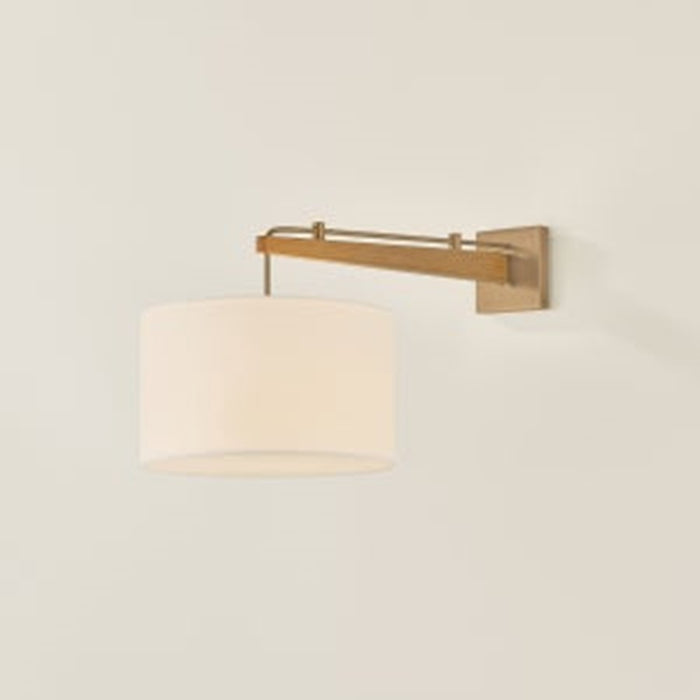 Troy Lighting Mailo 1Lt Wall Sconce, Patina Brass/White Linen 1
