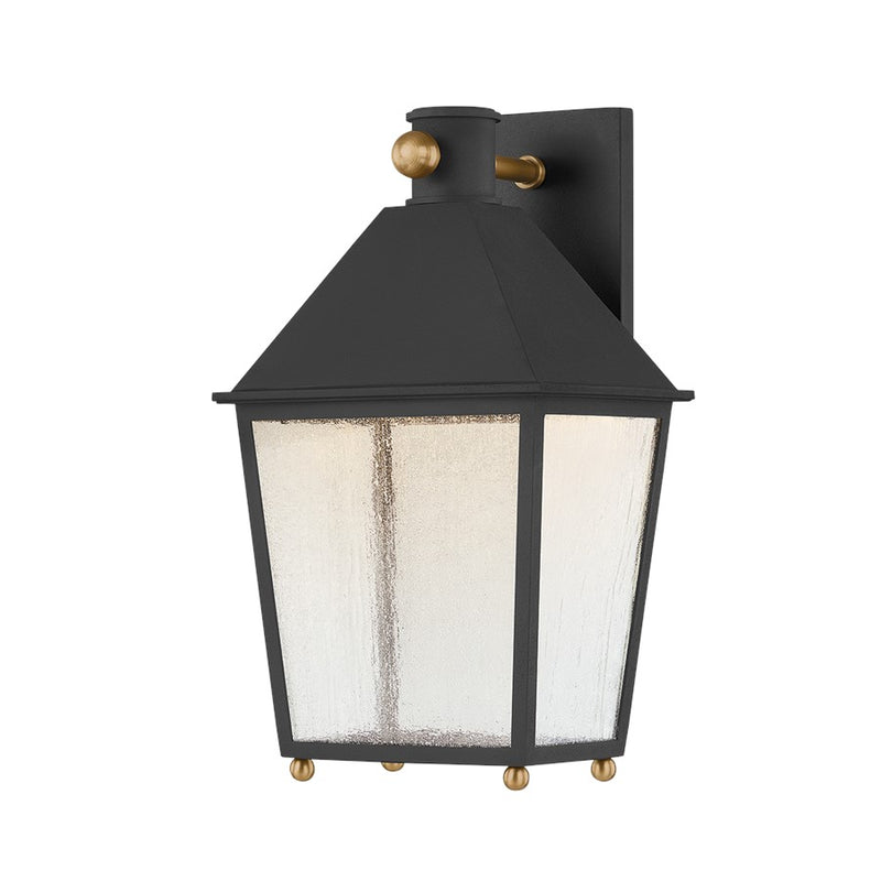 Troy Lighting Gladden 1Lt 16" Wall Sconce, Black/Clear Seeded - B5716-TBK-PBR