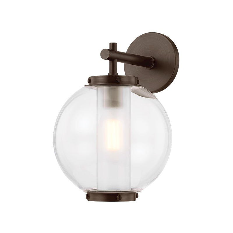 Troy Lighting Marco 1Lt 10" Exterior Wall Sconce, Brass/Clear/Etched - B6214-PBR