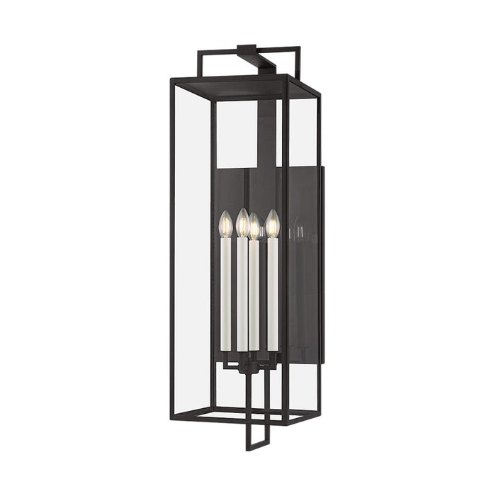Troy Lighting Beckham 4Lt Exterior Wall Sconce, Forged Iron/Clear - B6340-FOR