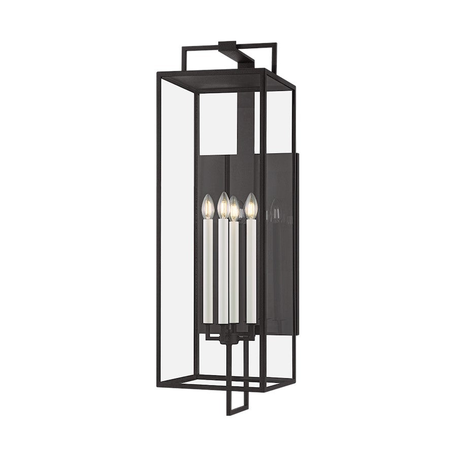 Troy Lighting Beckham 4Lt Exterior Wall Sconce, Bronze/Clear - B6340-TBZ