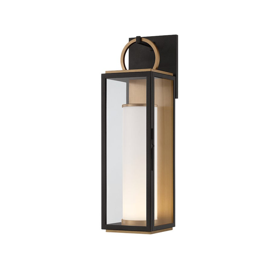 Troy Lighting Gareth 1Lt 23" Exterior Sconce, Brass/Black/Clear - B6723-PBR-TBK