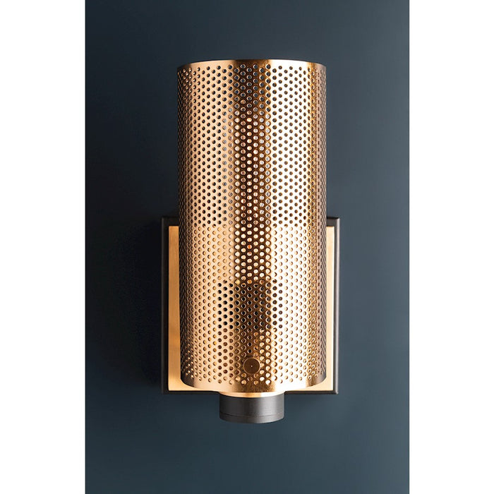 Troy Lighting Pilsen 1 Light Wall Sconce, Modern Bronze/Aged Brass
