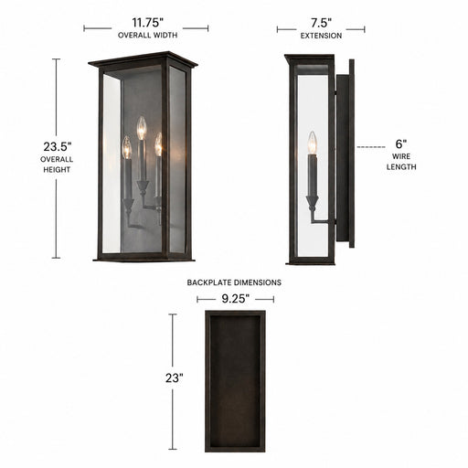 Troy Lighting Chauncey Wall Sconce, Vintage Bronze/Clear