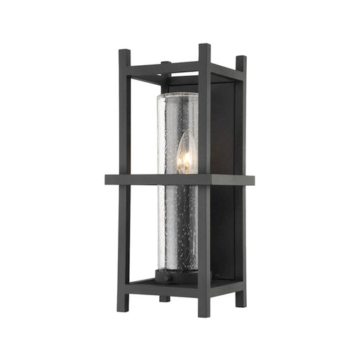 Troy Lighting Carlo Exterior Wall Sconce, Black/Clear