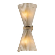 Troy Lighting Dell 2Lt Wall Sconce, Patina Brass/Faux Silk - B8021-PBR