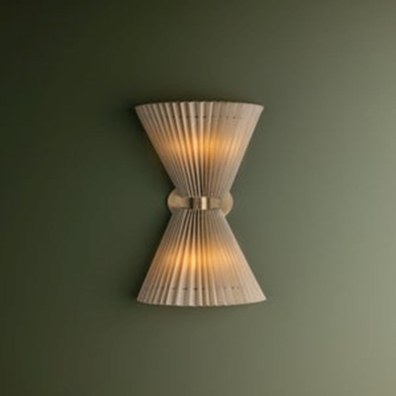 Troy Lighting Dell 2Lt Wall Sconce, Patina Brass/Faux Silk