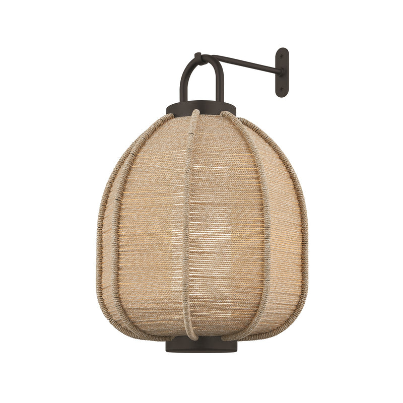 Troy Lighting Maltby Outdoor 1Lt Wall Lantern Large Hook & Shade, Black
