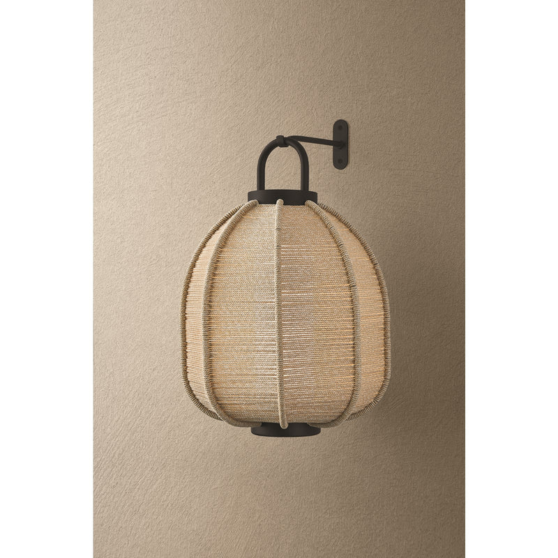 Troy Lighting Maltby Outdoor 1Lt Wall Lantern Large Hook & Shade, Black