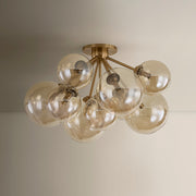 Troy Lighting Santee 9Lt Semi Flush, Patina Brass/Champagne Plated