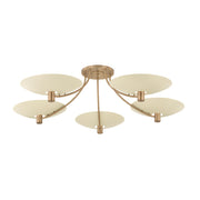 Troy Lighting Wolfe 5Lt Semi Flush, Patina Brass/Soft Sand - C1160-PBR-SSD