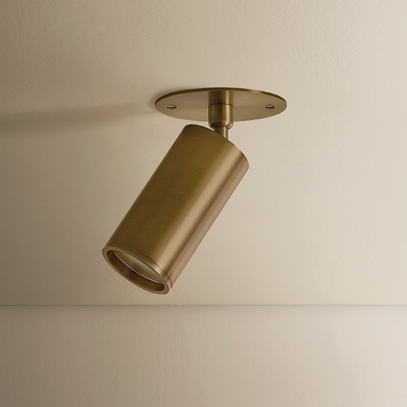 Troy Lighting Caleb 1 Light Flush Mount, Patina Brass/Solite