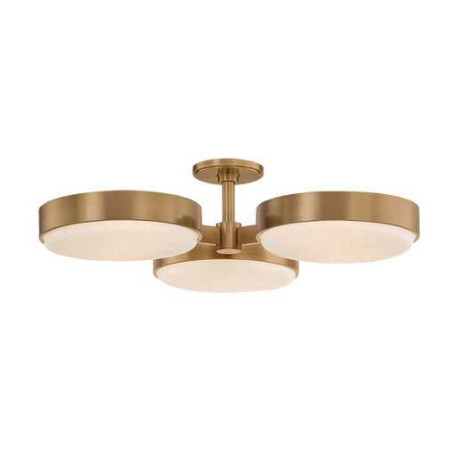 Troy Lighting Rory 3 Light Semi Flush, Patina Brass/Matte Cloud - C1330-PBR