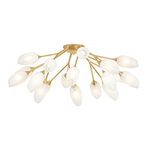 Troy Lighting Aldean 18 Light Semi Flush, Vintage Gold Leaf/Cloud