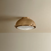 Troy Lighting Fritz 1 Light Flush Mount, Patina Brass/Holophane