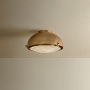 Troy Lighting Fritz 1 Light Flush Mount, Patina Brass/Holophane