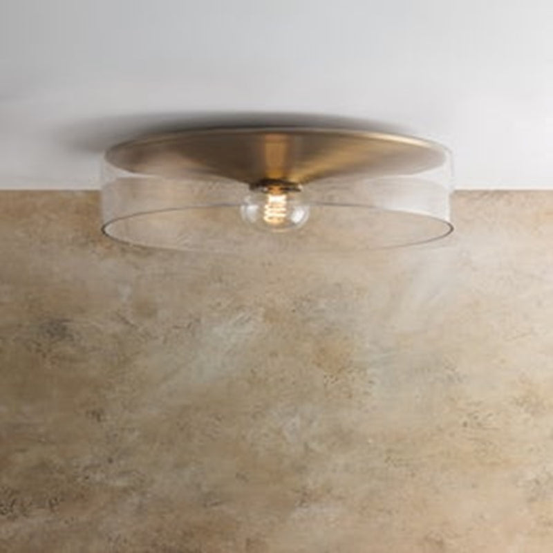 Troy Lighting Killian 1Lt Flush Mount, Patina Brass/Clear