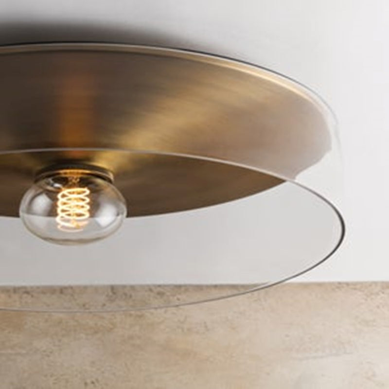 Troy Lighting Killian 1Lt Flush Mount, Patina Brass/Clear