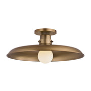 Troy Lighting Rainhill 1 Light Flush Mount, Patina Brass