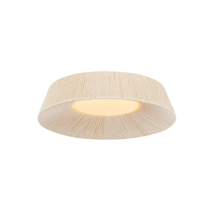 Troy Lighting Kenton 1Lt 18" Flush Mount, Vintage Gold Leaf/Abaca - C4418-VGL