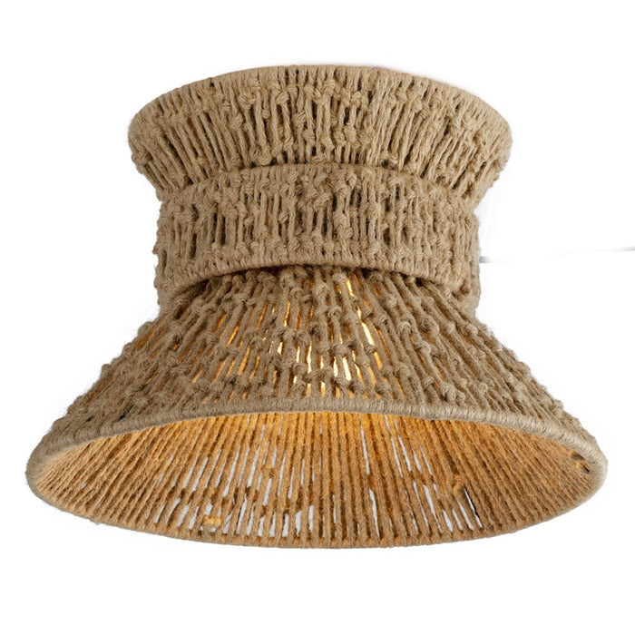 Troy Lighting Raphael 1Lt Flush Mount, Patina Brass/Natural String - C4915-PBR