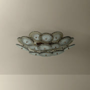 Troy Lighting Wassama 4Lt Flush Mount, Brass/Blonchino Piastre, Brz