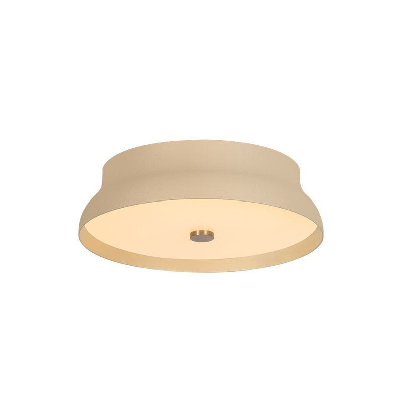 Troy Lighting Shore 1Lt 12" Flush Mount, Brass/White Glass/Cream - C7212-PBR-GCR