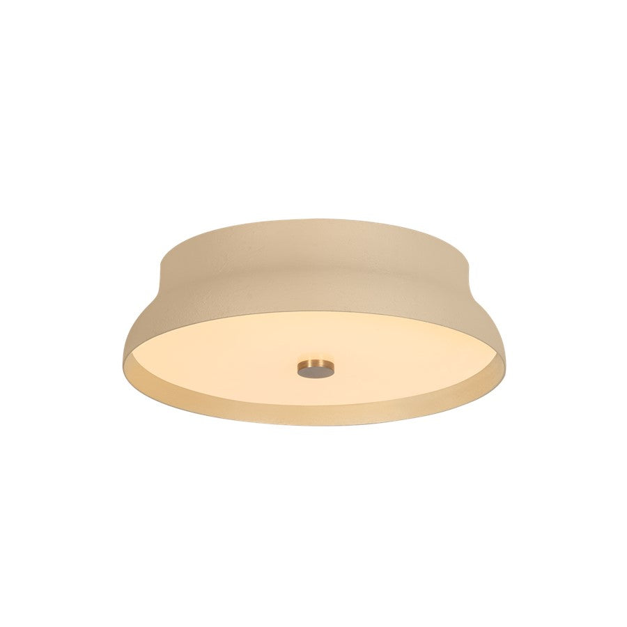 Troy Lighting Shore 1Lt 12" Flush Mount, Brass/White Glass/Cream - C7212-PBR-GCR