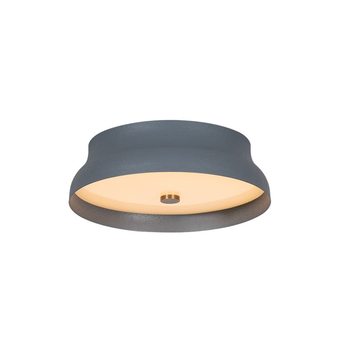 Troy Lighting Shore 1Lt 12" Flush Mount, Brass/White Glass/Slate - C7212-PBR-GSL